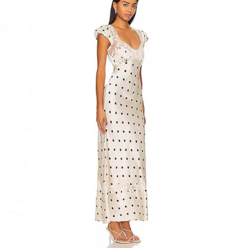 Dress Xin French Style Fascling Dress Fairy Temperament Sexy Bare Back Seaside Print Dress